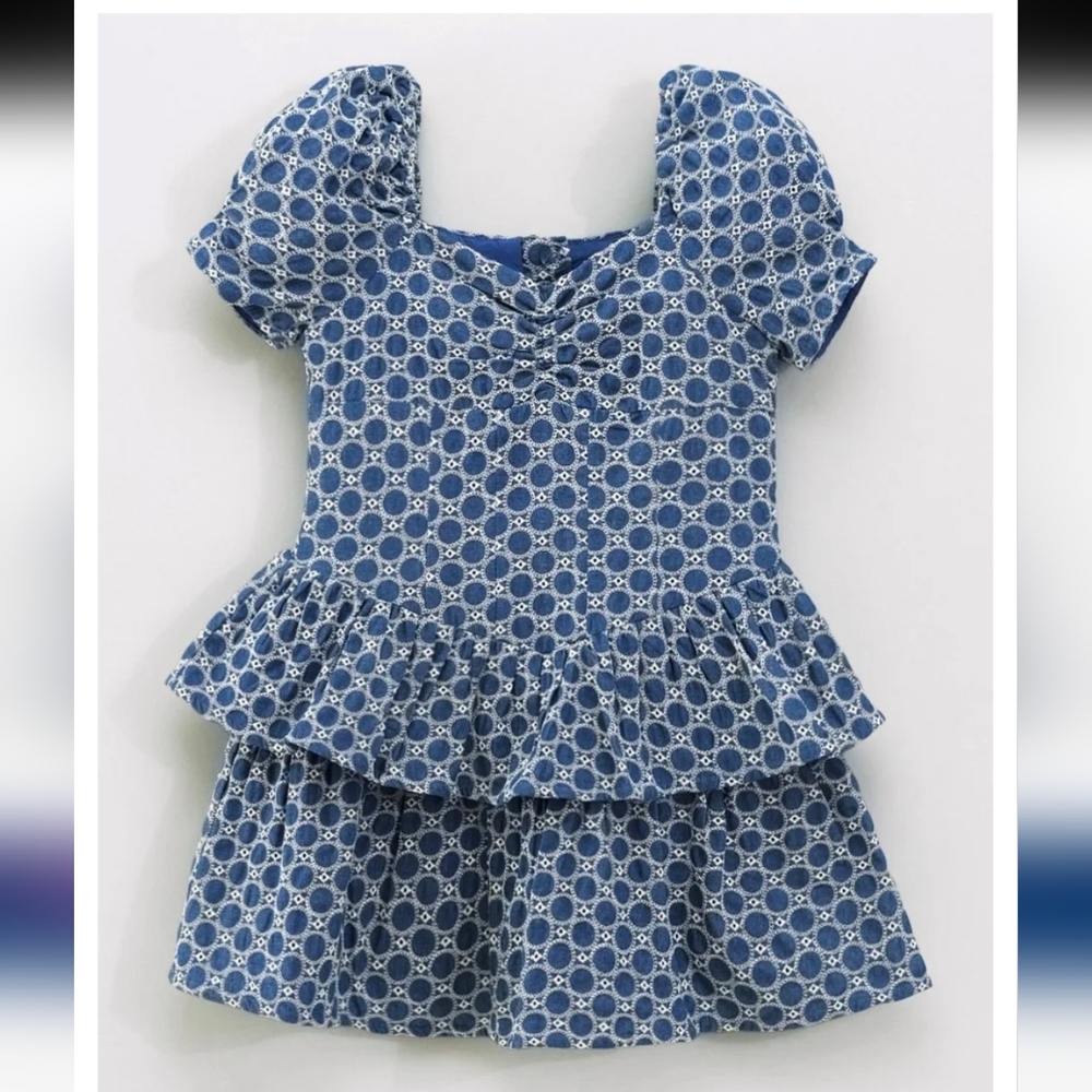 Bardot Junior Broderie Corset Dress Girls Size 6 Chambray